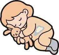 People lying down, a sticker from the The Nursery world