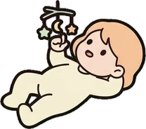 People lying down, a sticker from the The Nursery world