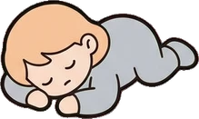 People lying down, a sticker from the The Nursery world