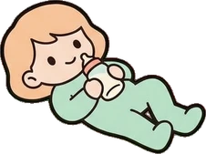 People lying down, a sticker from the The Nursery world