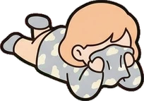 People lying down, a sticker from the The Nursery world