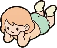 People lying down, a sticker from the The Nursery world