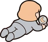 People lying down, a sticker from the The Nursery world