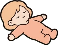 People lying down, a sticker from the The Nursery world