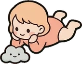 People lying down, a sticker from the The Nursery world