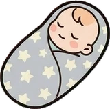 People lying down, a sticker from the The Nursery world