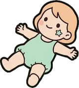 People lying down, a sticker from the The Nursery world
