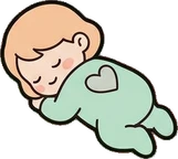 People lying down, a sticker from the The Nursery world