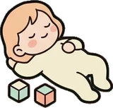 People lying down, a sticker from the The Nursery world