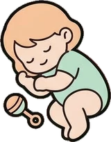 People lying down, a sticker from the The Nursery world