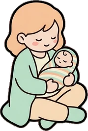 People sitting, a sticker from the The Nursery world