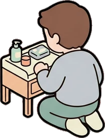 People sitting, a sticker from the The Nursery world