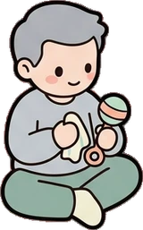 People sitting, a sticker from the The Nursery world