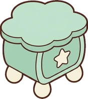 Side tables, a sticker from the The Nursery world