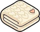 Cushions and blankets, a sticker from the The Nursery world