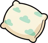 Cushions and blankets, a sticker from the The Nursery world