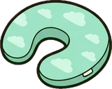 Cushions and blankets, a sticker from the The Nursery world