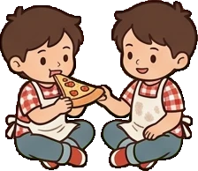 People together, a sticker from the The Pizzeria world