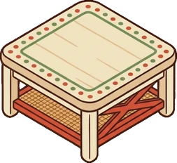Coffee tables, a sticker from the The Pizzeria world