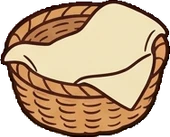 Baskets and floor things, a sticker from the The Pizzeria world