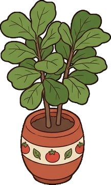 Floor plants, a sticker from the The Pizzeria world
