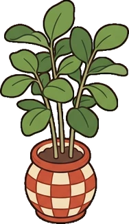 Floor plants, a sticker from the The Pizzeria world