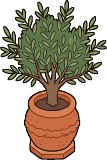 Floor plants, a sticker from the The Pizzeria world