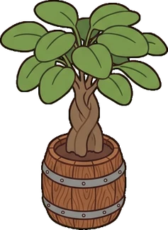 Floor plants, a sticker from the The Pizzeria world