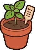 Small plants, a sticker from the The Pizzeria world