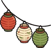 Garlands and hanging things, a sticker from the The Pizzeria world