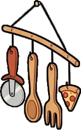 Garlands and hanging things, a sticker from the The Pizzeria world