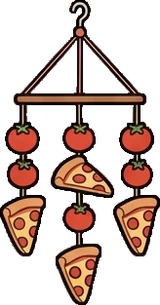 Garlands and hanging things, a sticker from the The Pizzeria world