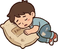 People lying down, a sticker from the The Pizzeria world