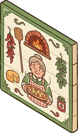 Signboards and chalkboards, a sticker from the The Pizzeria world