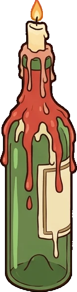 Candles and small lights, a sticker from the The Pizzeria world