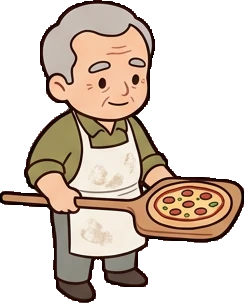 Personnages debout, un sticker du monde La pizzeria