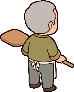 People standing, a sticker from the The Pizzeria world