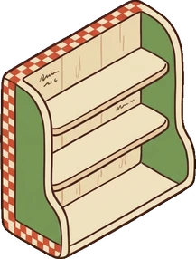 Wall shelves, a sticker from the The Pizzeria world