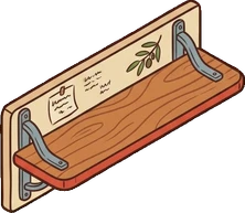 Wall shelves, a sticker from the The Pizzeria world