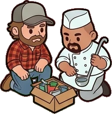People together, a sticker from the The Diner world