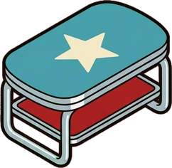 Coffee tables, a sticker from the The Diner world