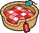 Pet beds and homes, a sticker from the The Diner world