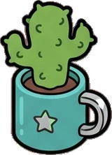 Small plants, a sticker from the The Diner world