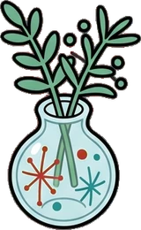 Small plants, a sticker from the The Diner world