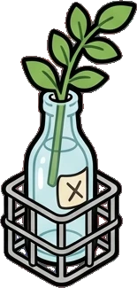 Small plants, a sticker from the The Diner world