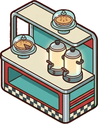 Fireplaces and stoves, a sticker from the The Diner world