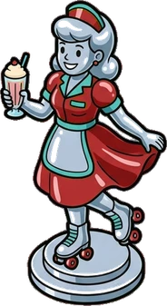 Big floor pieces, a sticker from the The Diner world