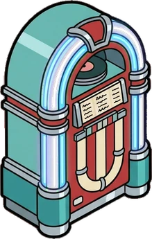 Big floor pieces, a sticker from the The Diner world