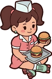 People sitting, a sticker from the The Diner world