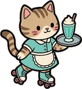 Cats and small animals, a sticker from the The Diner world